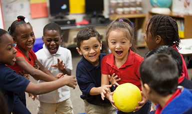 kids playing indoor recess