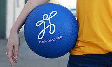 Blue Playworks ball used in Silent Ball game